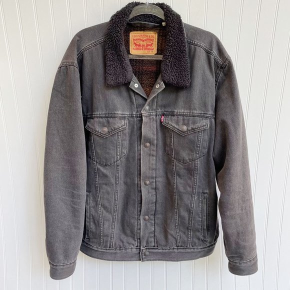 Levi's Jackets & Blazers - Levi's Jean Jacket Trucker Original Sherpa Denim Black